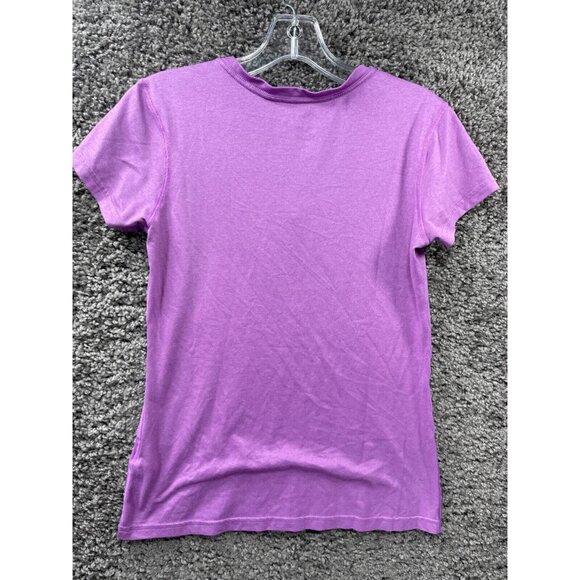 Nike Dri-Fit T-Shirt Women's Small Purple Cotton Classic Regular Fit V-Neck Tee - Picture 2 of 10